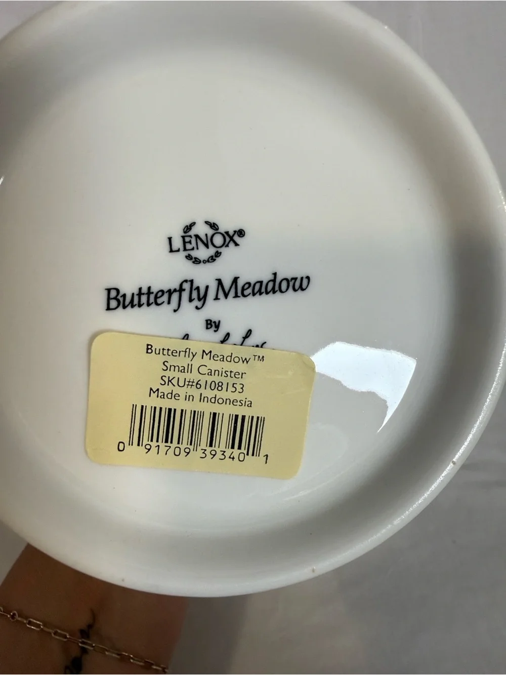 Lenox Butterfly Meadow Porcelain Canister with Blue Floral and Butterfly